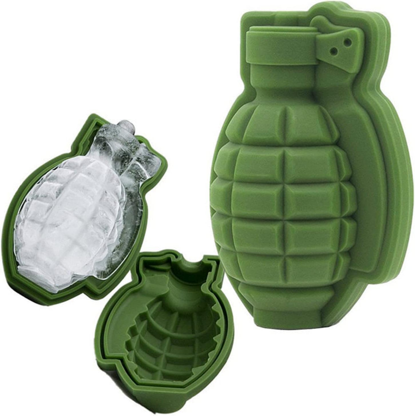 Ice Cube Tray 3D Grenade Shape Ice Cube Mold Ice Cream Maker Party Bar Drinks Silicone Trays Molds Kitchen Bar Tool 2Pcs image number 4