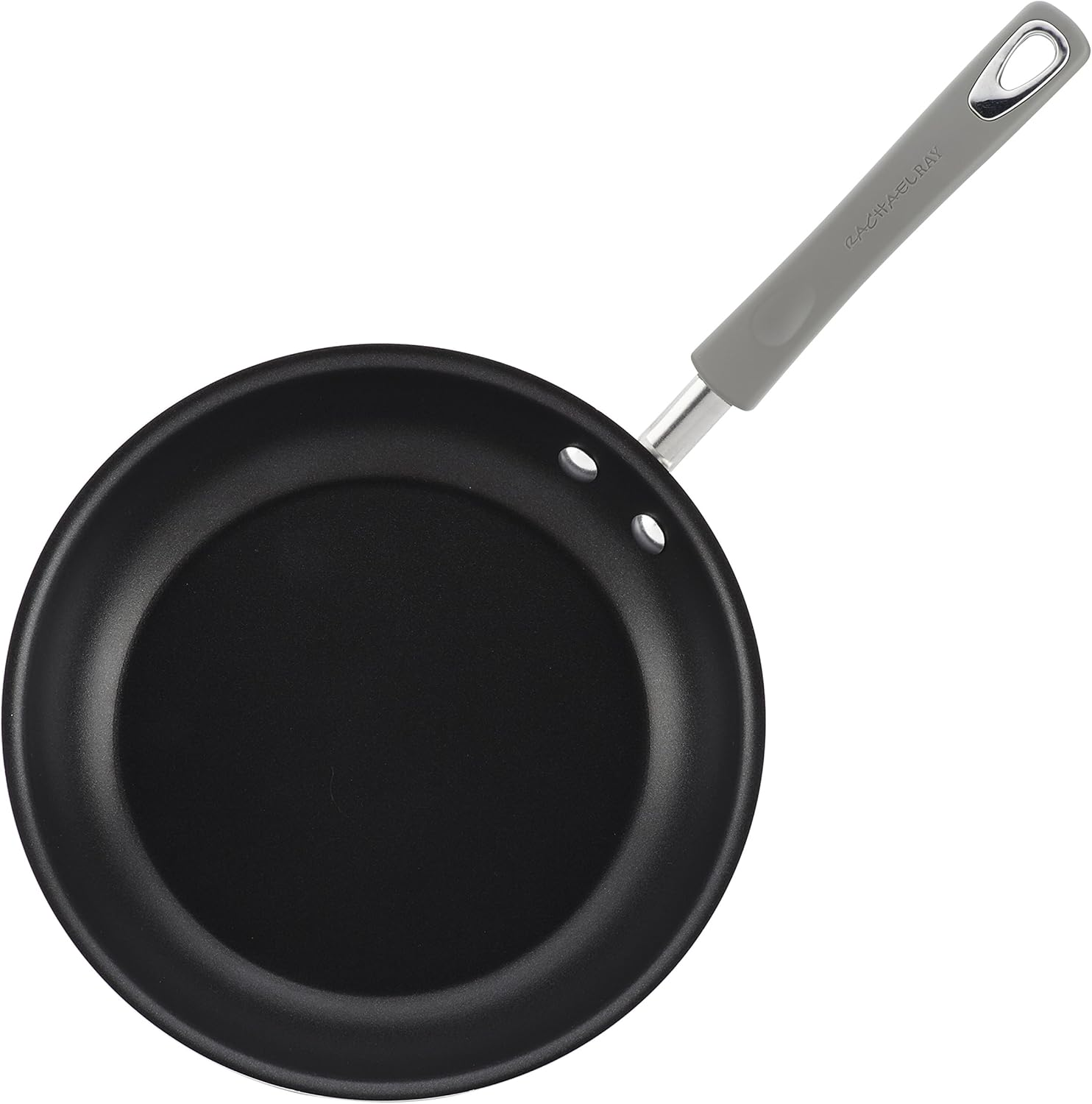 Rachael Ray Brights Deep Nonstick Frying Pan/Fry Pan/Deep Skillet - 9.5 Inch, Gray - Red image number 4