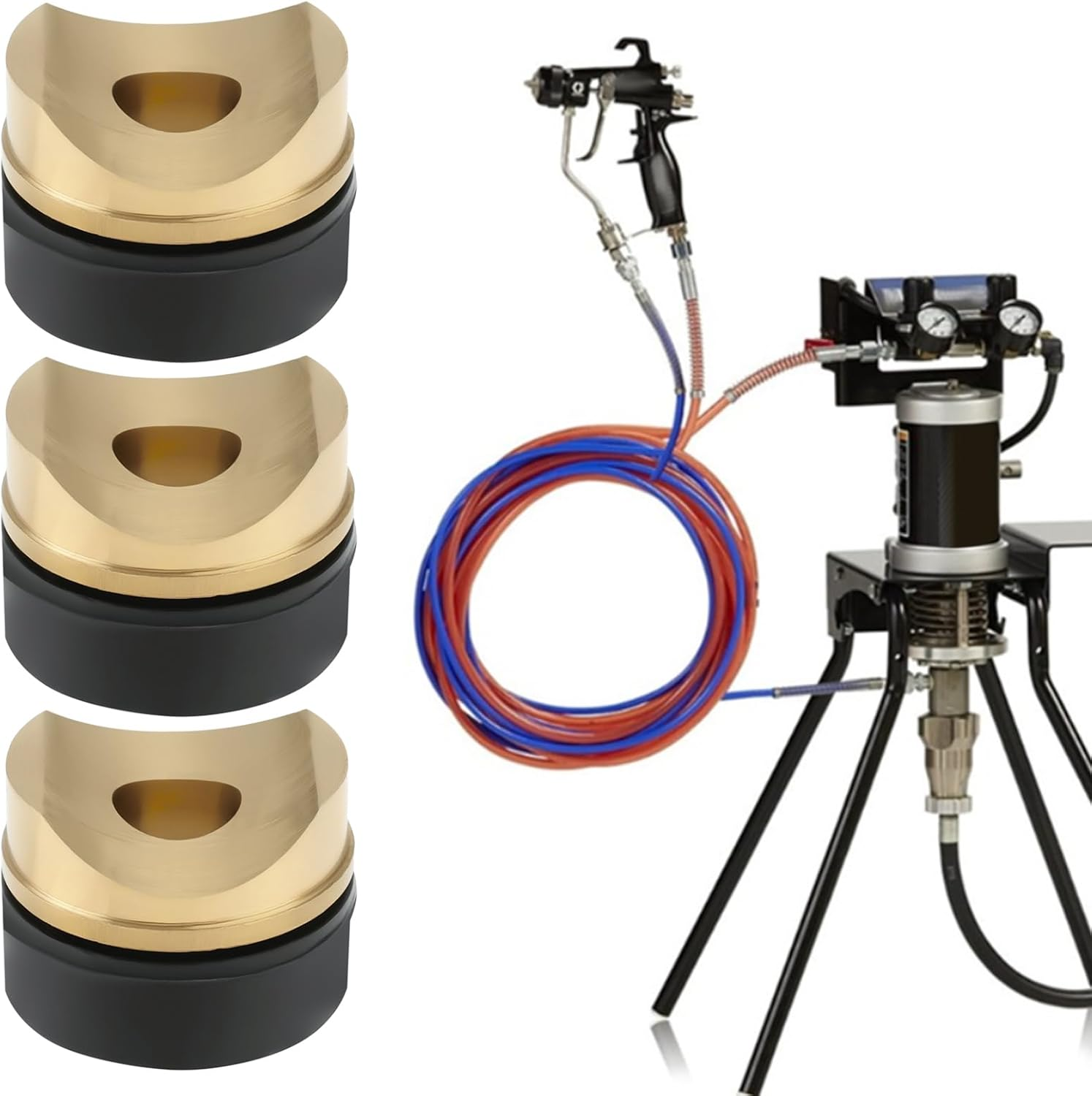 Ecsing 10PCS Brass Seal Sprayer Tip Gaskets 11X8.2Mm for Airless Paint Sprayer Nozzle Seal