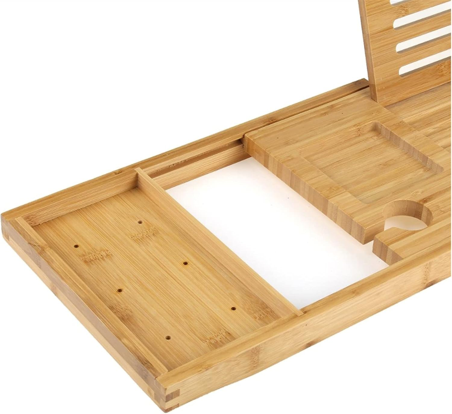 95 * 23 * 3Cm Yellow Bathroom Accessories Storage Shelf Rack Extendable MDF Bath Caddy Adjustable Home MDF Bath Tray image number 1