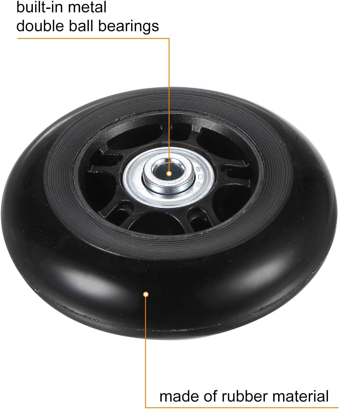 Sourcing Map Replacement Luggage Wheels 80X24Mm Suitcase Wheel Repair Kits Include 2 PU Bearing Wheels & Washers, Wrenches & Axle Screw for Trolley Bag, Inline Skate and Caster Board image number 3