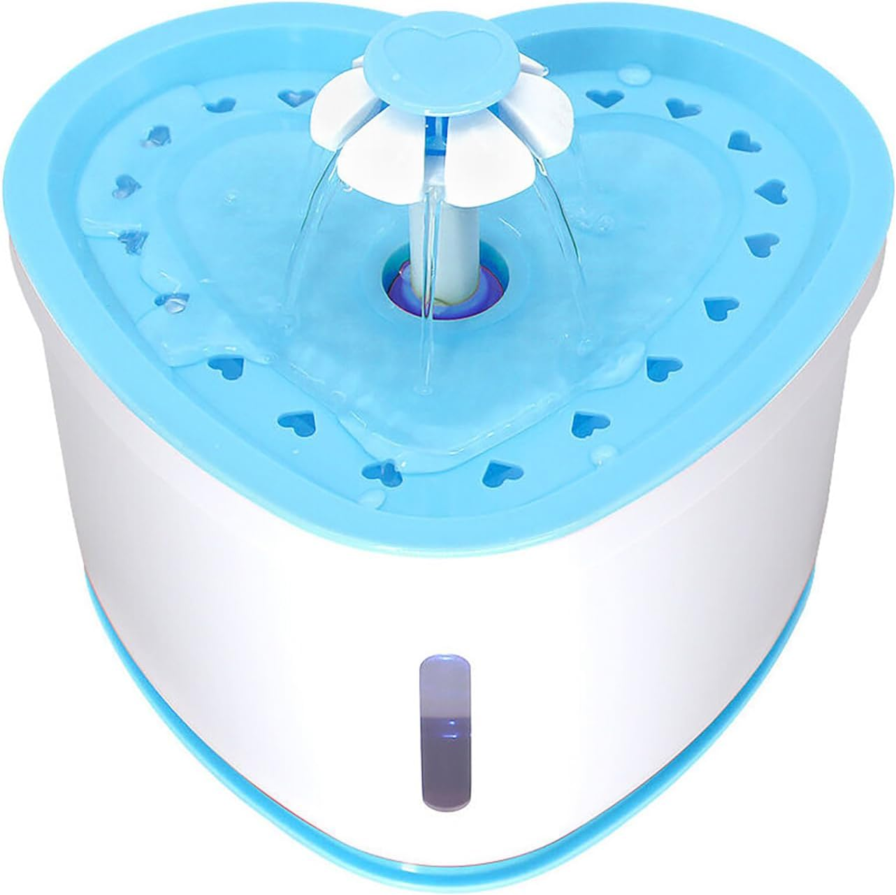 Cat Water Fountain, Ultra Silent Cat Fountain 2.4 L, with LED Light, Activated Carbon Filter, Pet Water Fountain for Cats and Dogs(Blue) (Cwf-X-Blue) image number 4