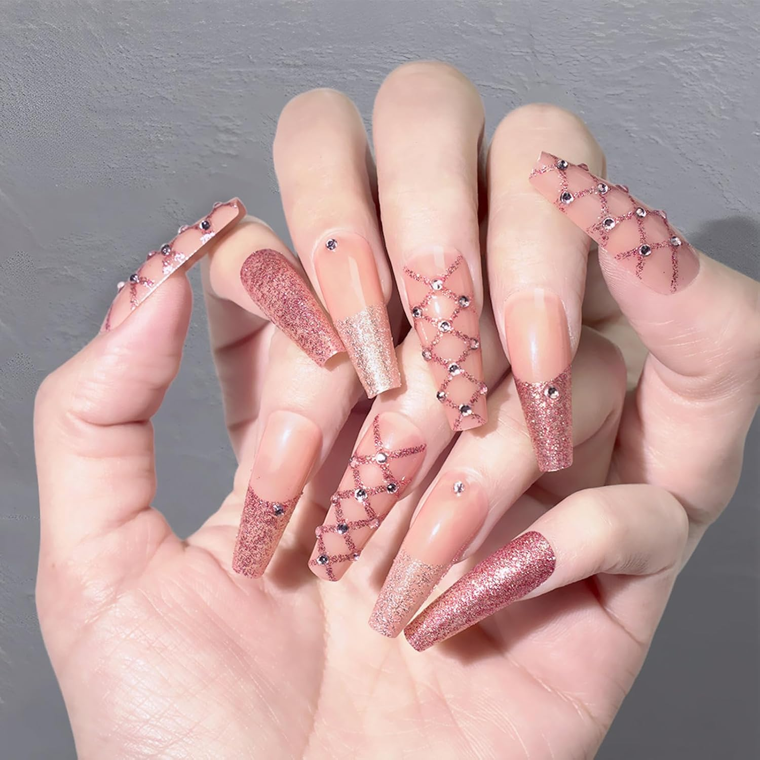 24 PCS Press on Nails Gradient Color Fake Nails Cat Eye Fake Nails Short Fake Nails Gifts for Women and Girls (No.141)