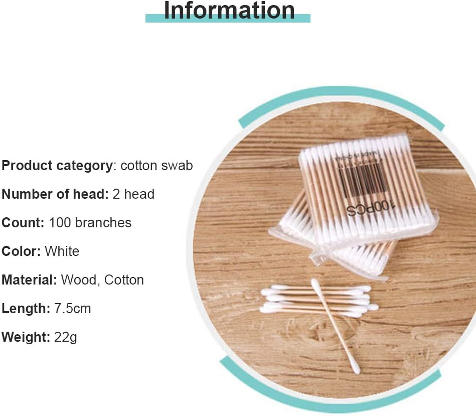 100 Pieces Ultra-Small Li Micro Brushes Wood Cotton Buds Swabs Eyelash Extension Glue Removal Tools image number 6