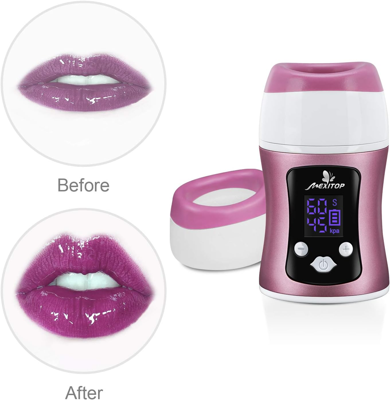 Upgraded Automatic Lip Plumper Device Smart Control Digital Display USB Charging for Lips Makeup (Pink) image number 4
