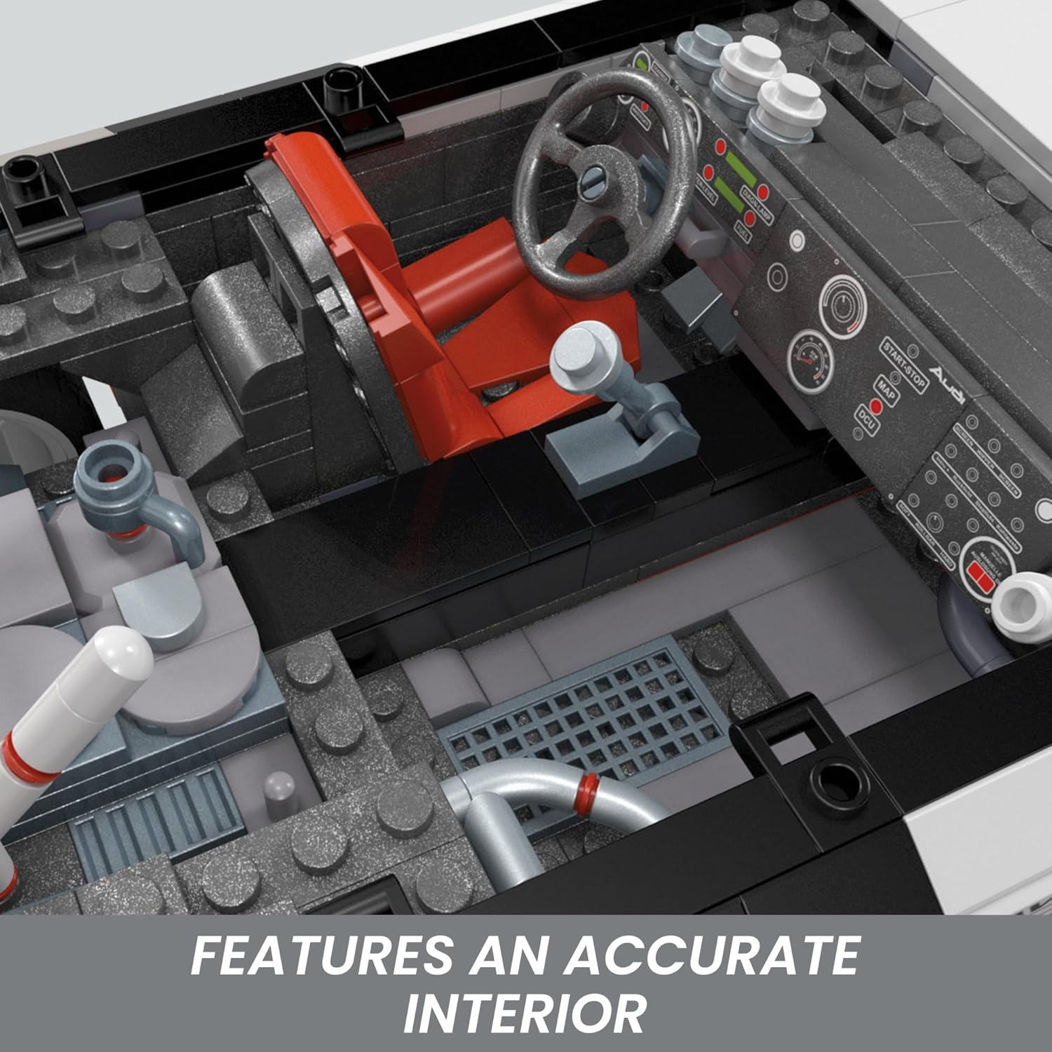 ​Mega Brands Hot Wheels Collectible Car Building Toy, Audi 90 Quattro IMSA GTO with 973 Pieces and Die-Cast Model, Build & Display Set for Collectors, Red image number 1