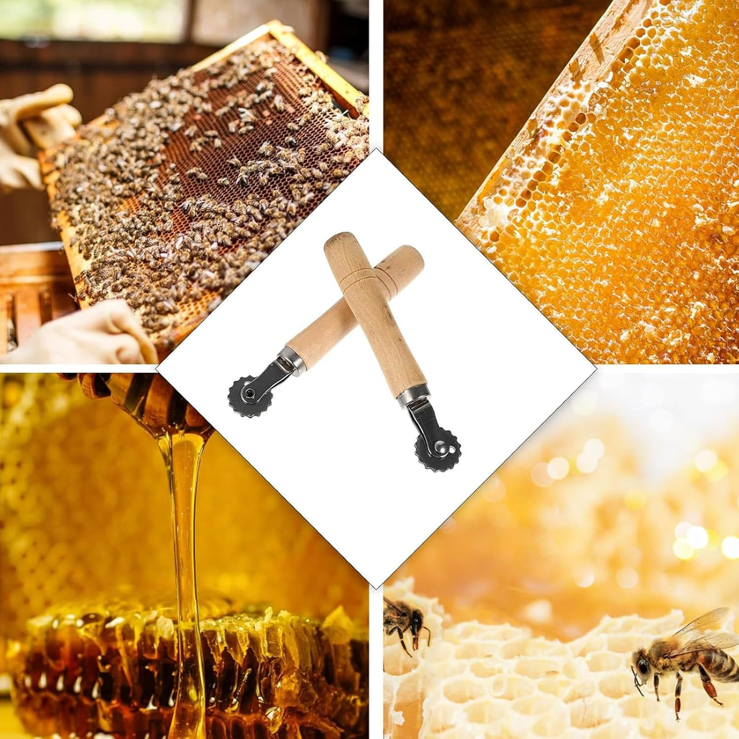 2 Pcs Thread Embedding Device for Beekeeping, Honey Wire Embedder, Spur Wire Wheel Beehive Tool, Essential Equipment for Wax image number 2