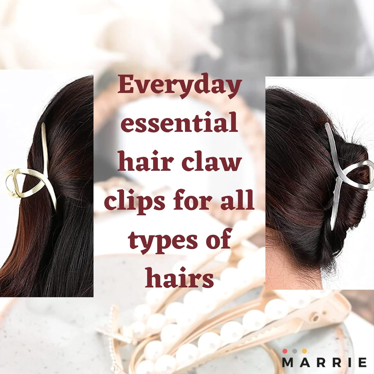 Hair Clips Large Metal Hair Claw Clips Strong Hold Vintage Shark Claw Clips Clamp Hair Accessories for Women Girls Thin Thick Hairs (Dark Brown X 2) - Gold,Silver image number 2