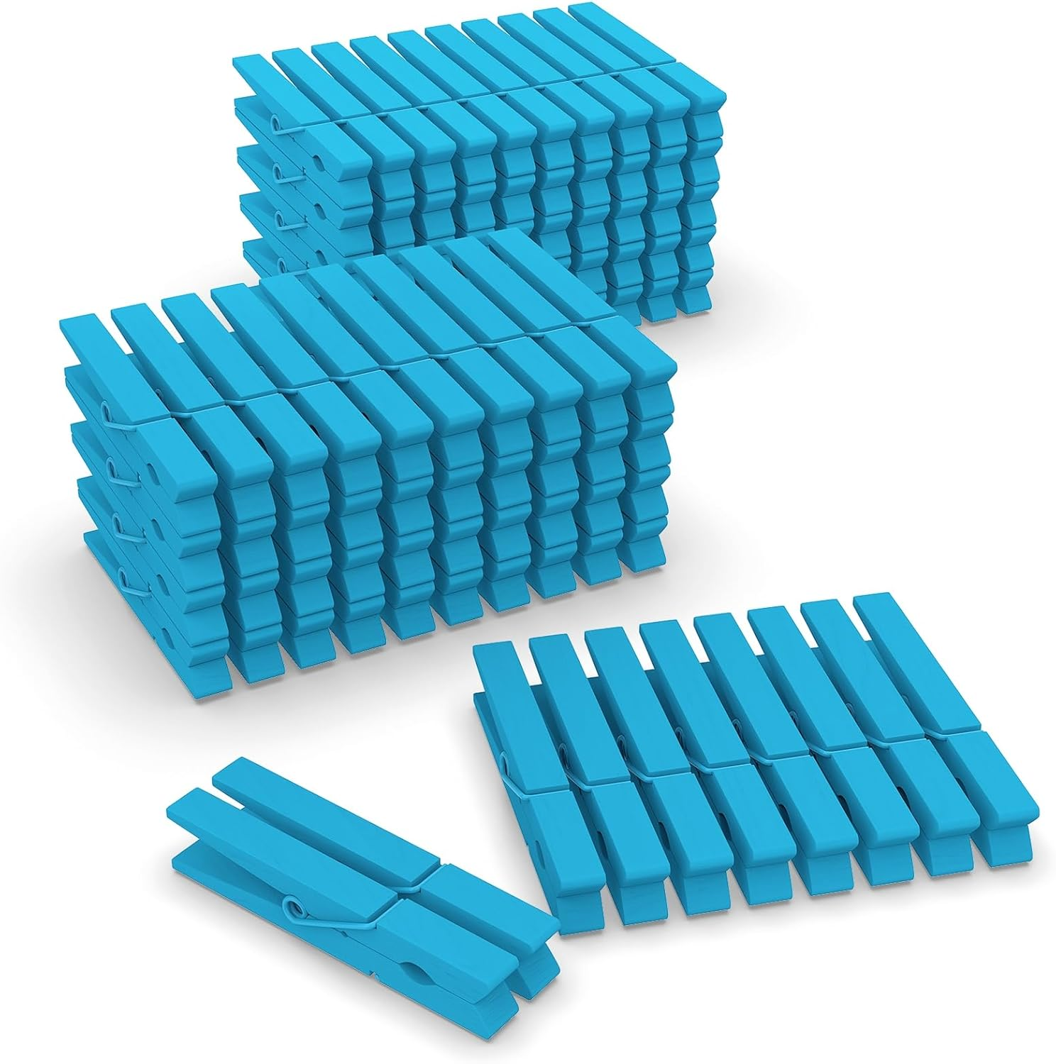 100 Pack Clothes Pins Wooden, 2.9 Inch Colored Clothespins Wood, Close Pins for Crafts Decorations Classroom Hanging Pictures, Wood Clips for Clothes Outdoors, Blue - Dark Black image number 5