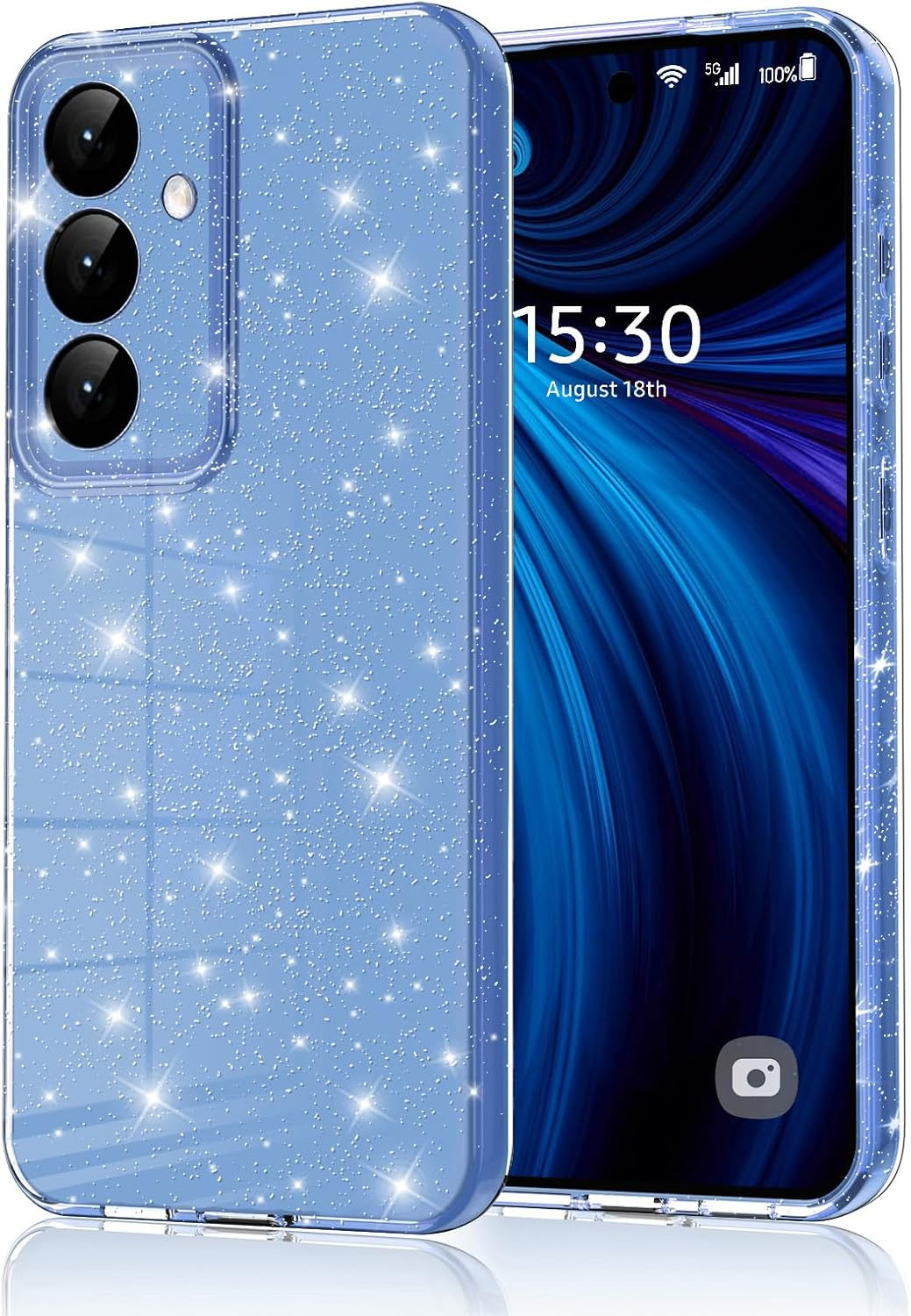 Eherui Mobile Phone Case for Samsung Galaxy S24/Samsung Galaxy S25 Glitter, Silicone TPU Anti-Fingerprint Case, Shockproof Protective Case, Thin Soft Protective Case for Samsung S24/S25 5G, Light