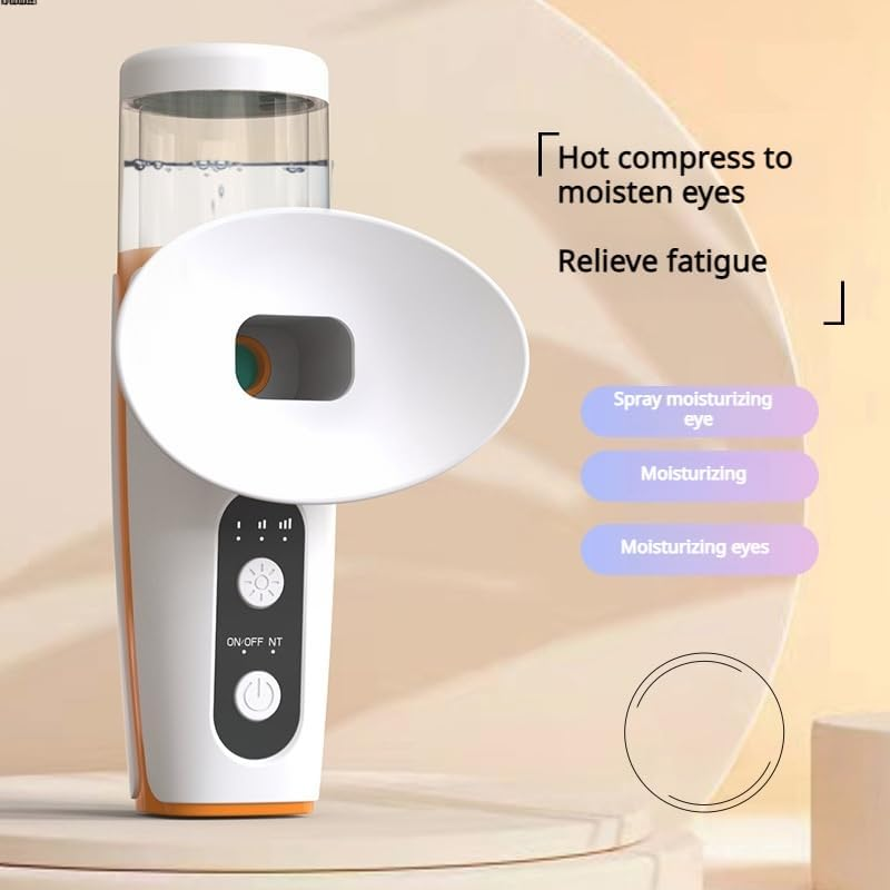 Eye Steamer for Dry Eyes,Heated Eye Mist Sprayer,Eye Treatment, Portable Heated Eye Masks,Mini Eye Moisturizing Cleaning Soothing Steamer,Electric Eye Mist Sprayer with Warm Compress for Home & Travel (Yellow)