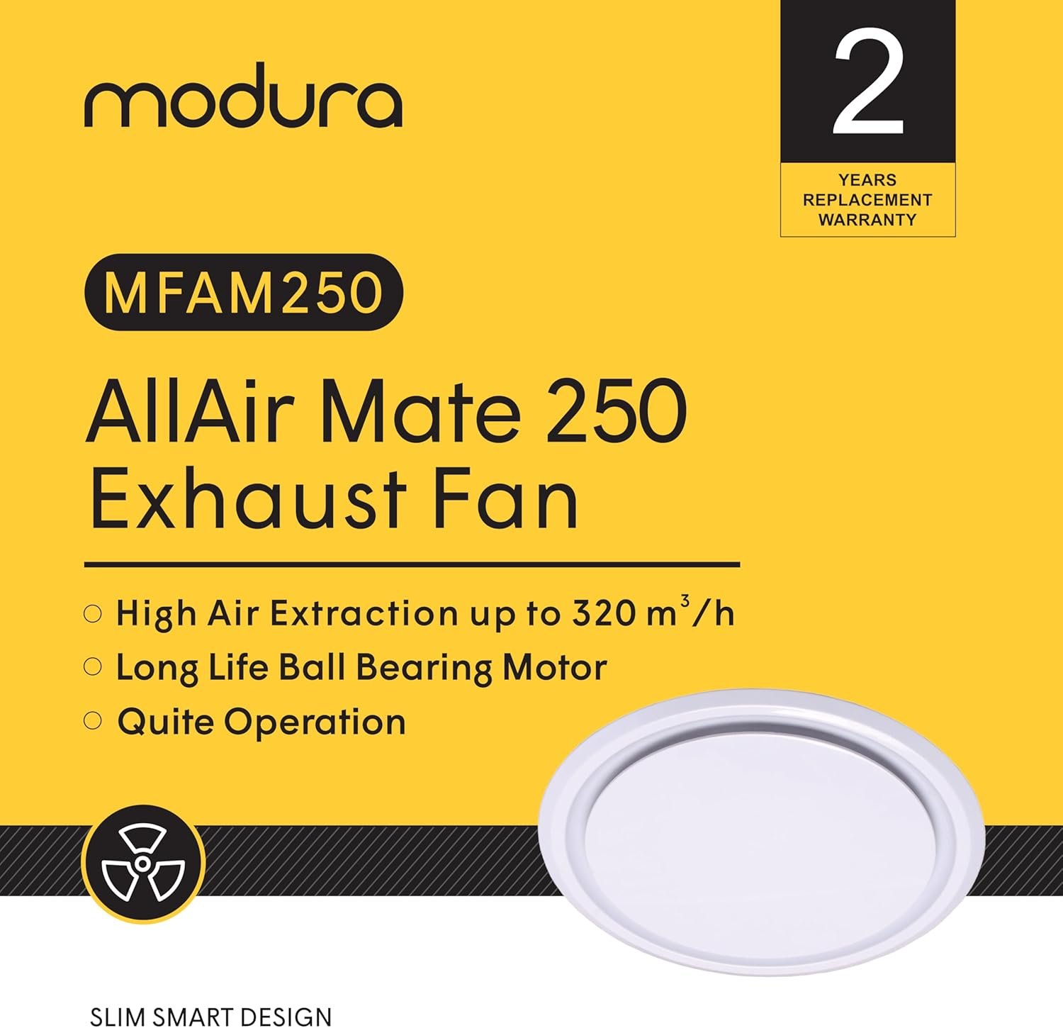 Modura Allair Mate 250Mm / Allair Mate 200Mm round Ceiling Mounted Exhaust Fan Bathroom Toilet Kitchen (Cut Out Siz &Oslash;290Mm) image number 2