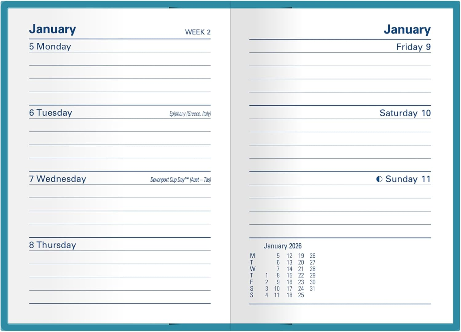 Collins - Belmont Colours 12 Month 2026 Diary/Planner, Week to View, A7 PVC - New Orange image number 3