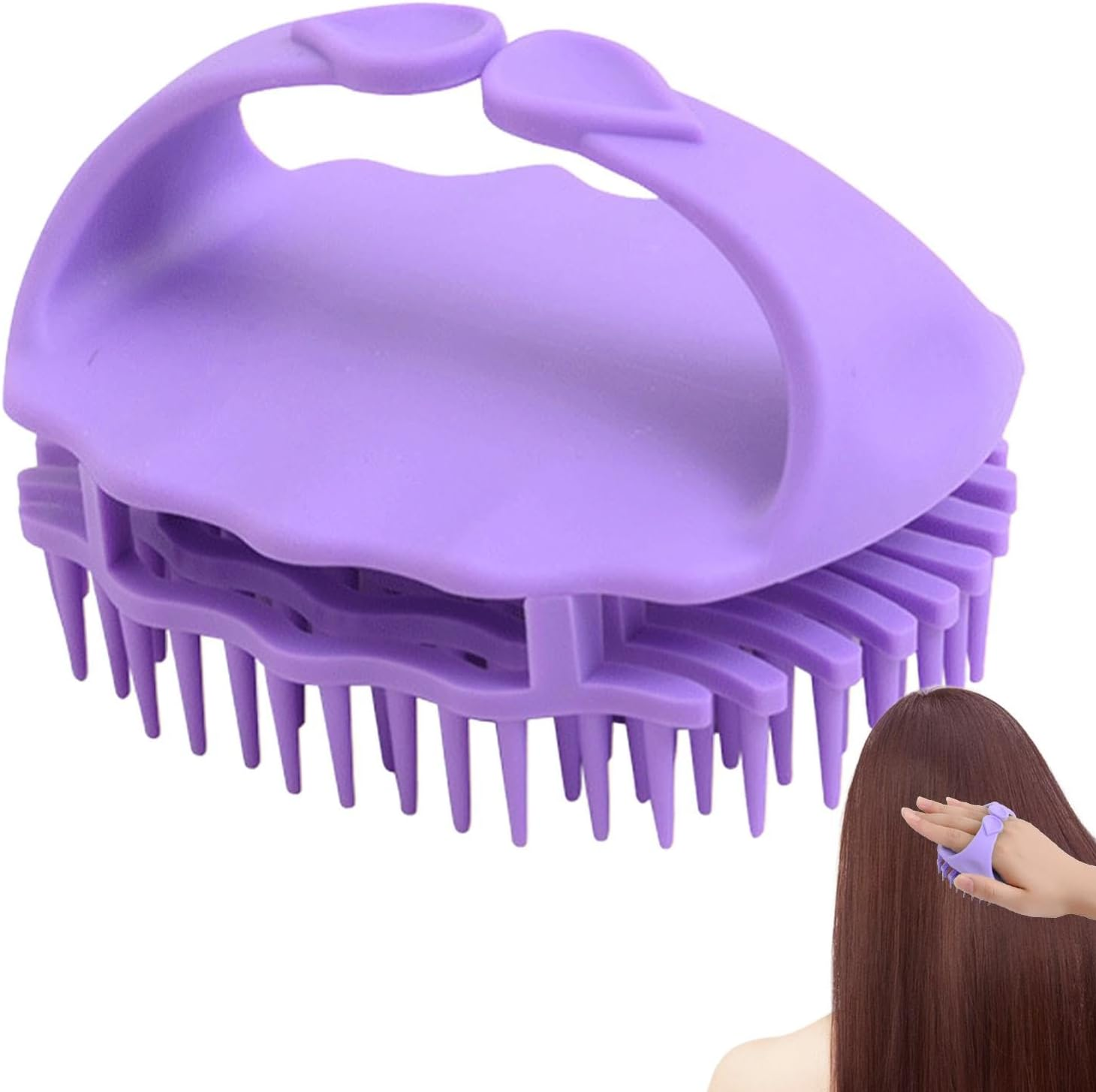 Hair Shampoo Brush | Hair Shampoo Comb | Soft Scalp Scrubber with Handle for Head Massage, Scalp Brush for Most Hair Types