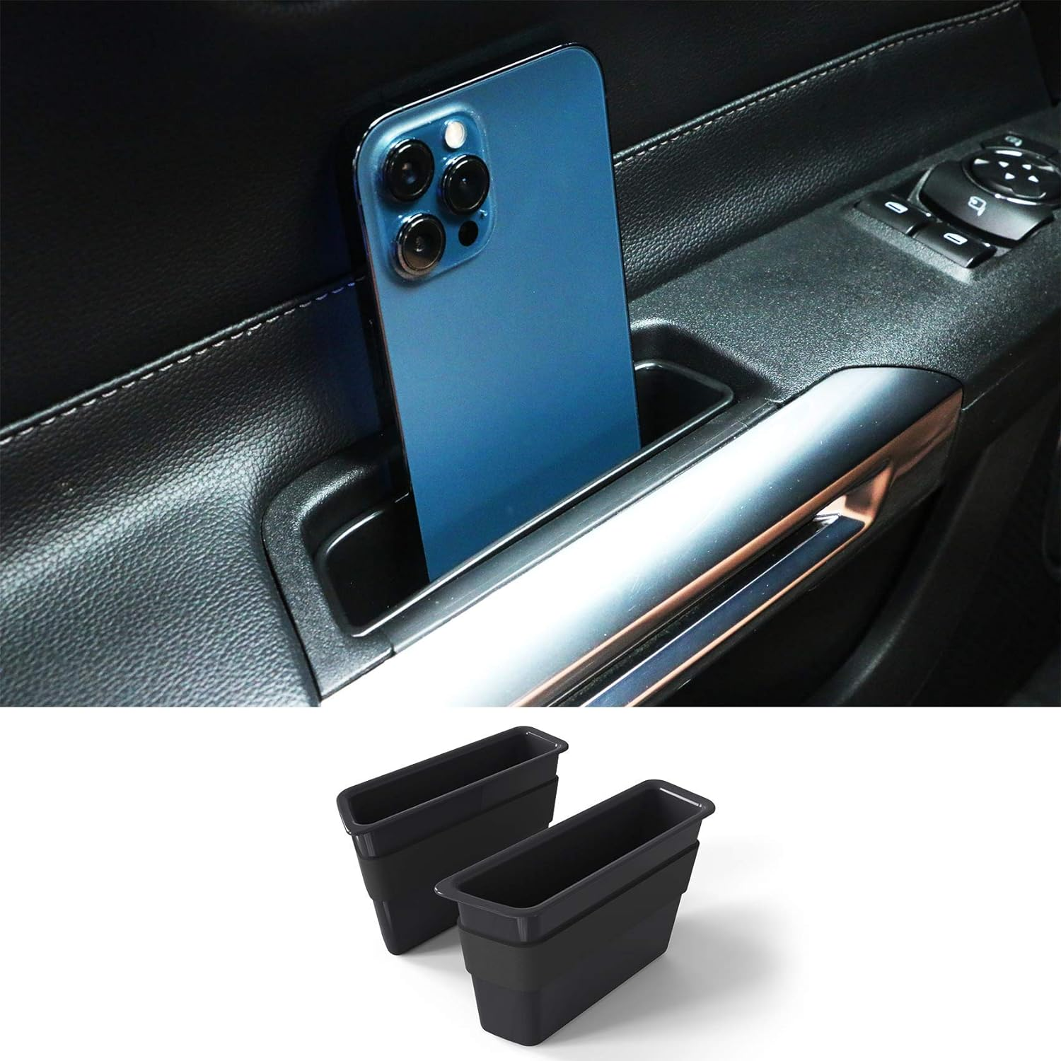 MEEAOTUMO Door Side Storage Box Interior Accessories for Ford Mustang 2015-2021 image number 1