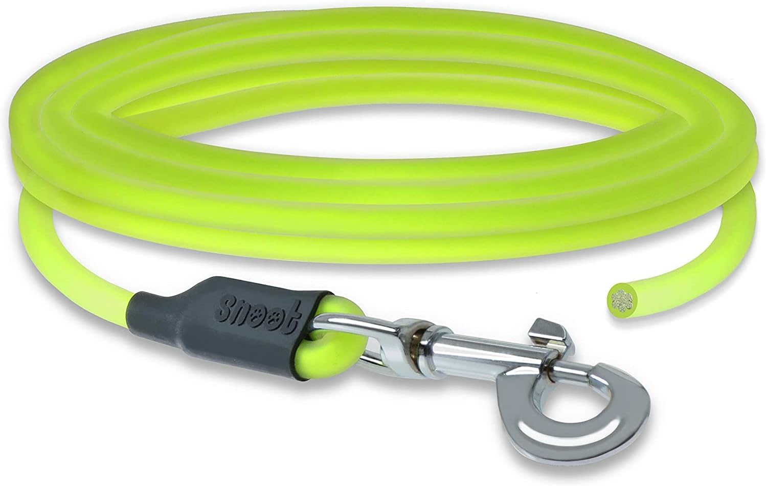 SNOOT 5 M round Lead, Recall Lead, Neon Yellow, Dog Lead, Training Lead, Very Stable, Dirt- and Water-Repellent image number 6