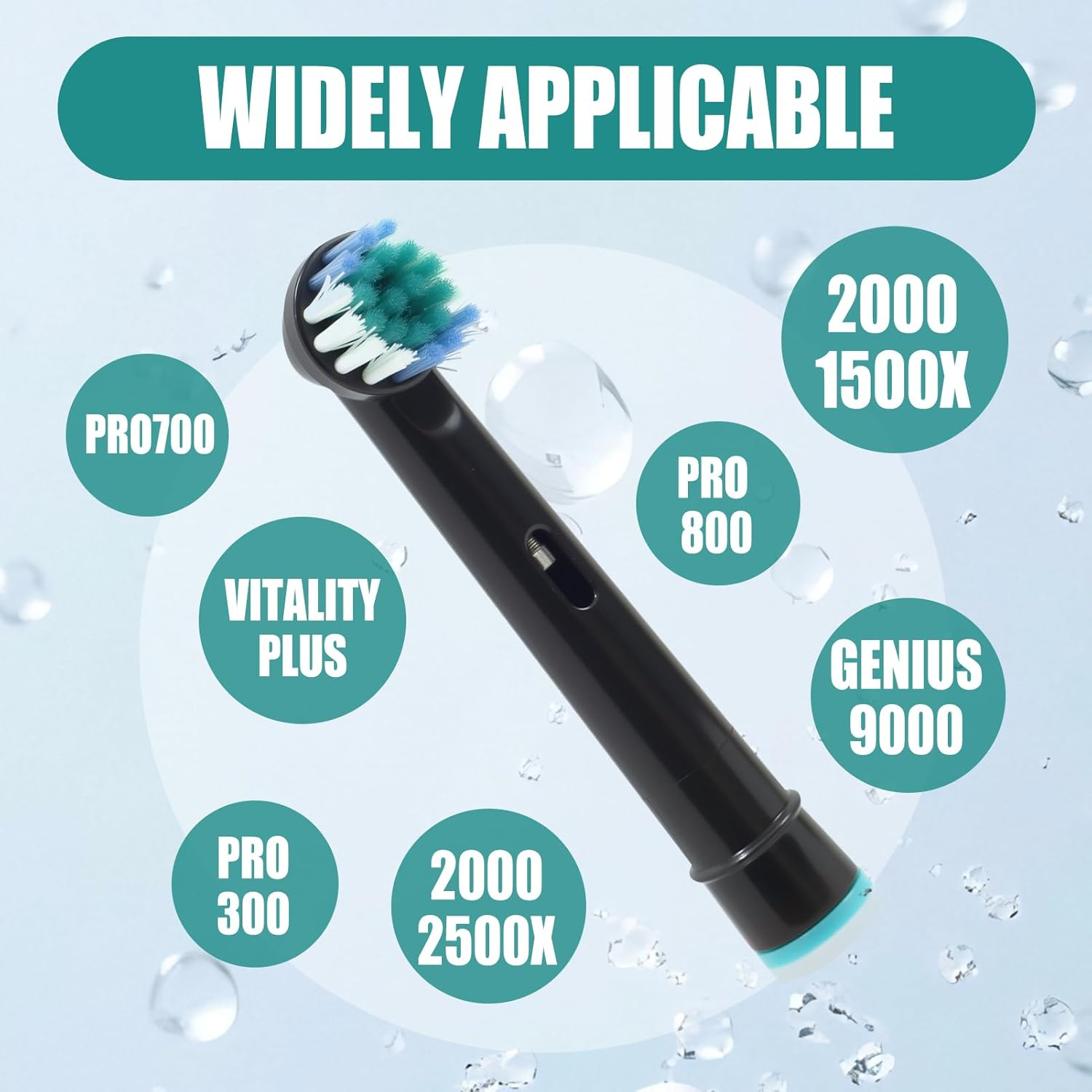 8 Pack Electric Toothbrush Heads Compatible with Oral-B Braun Pro 1000 500 1500 3000 5000 Vitality plus Models, Soft Bristle Replacement Brush Heads for Daily Plaque Removal and Oral Care image number 3