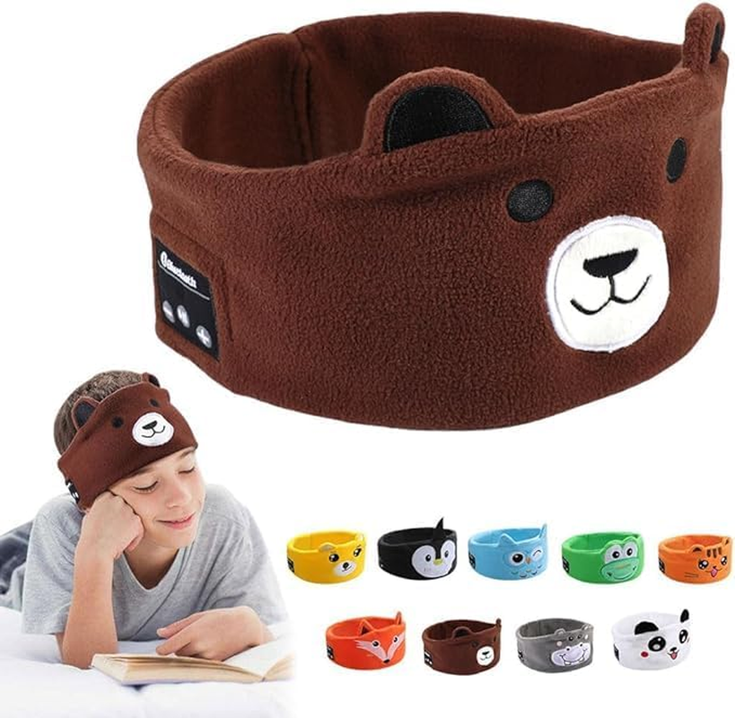 Kids Wireless Headphones Headband, Earphones for Children, Bandeau Toddler Headphones with Thin Speakers & Super Soft Headband (Penguin)