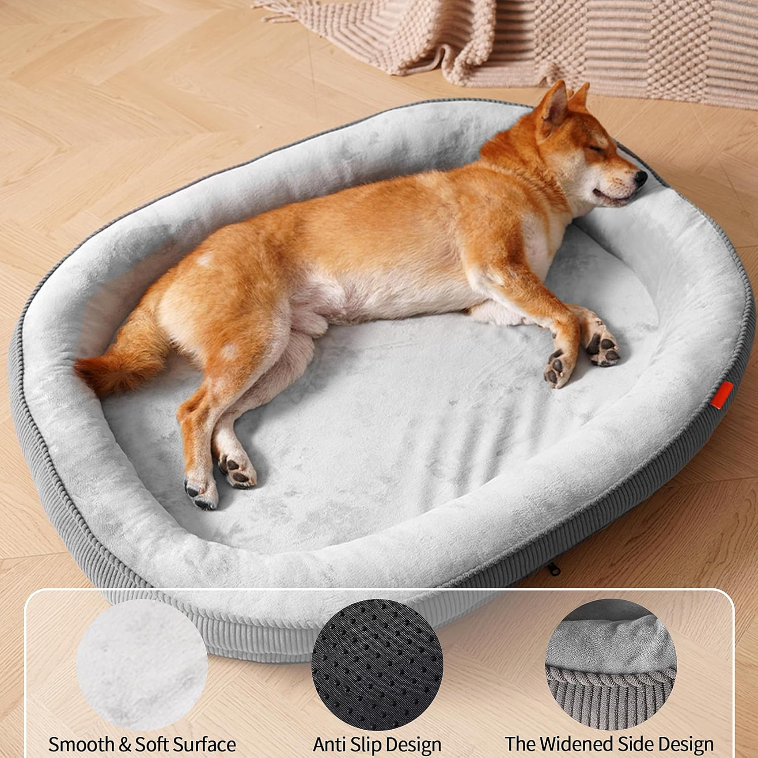 Washable Dog Bed,Dog Bed Large,Comfy Kennel Pad Anti-Slip Pet Sleeping Mat Fordog Beds Large Sized Dog,Dog Medium Size,Big Waterproof Couch Pet Bed 95 X 75CM image number 1