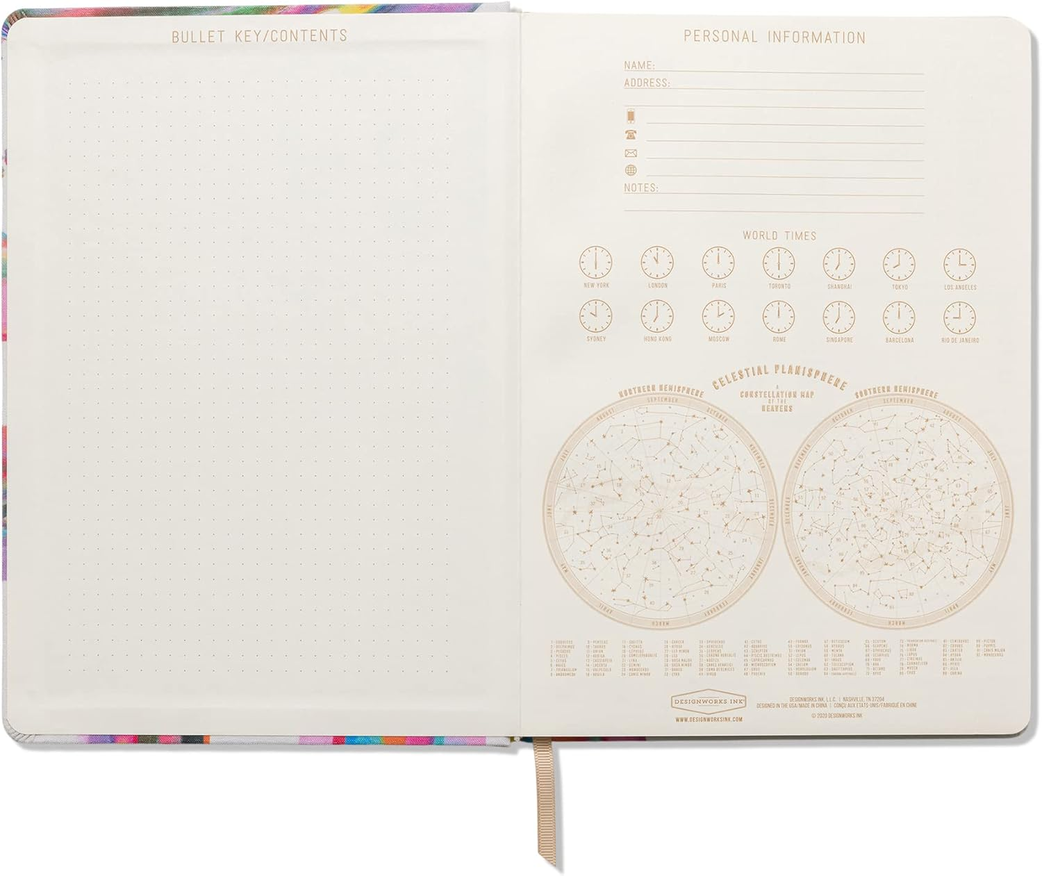 Designworks Ink Love Is Love Colorful Rainbow Abstract Art 7.5" X 10.25" Jumbo Journal Notebook with Cloth Cover, Gold Accents, Lined Pages, Ribbon Marker for Work, Writing, Journaling image number 2