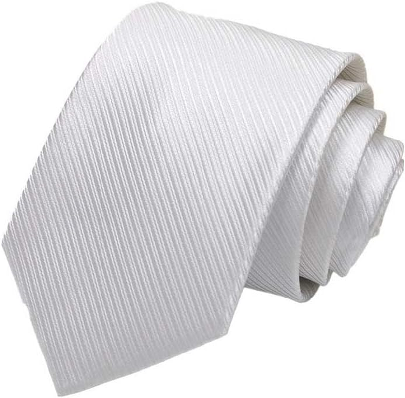 Men'S Stripe Solid Color Business Formal Ties Wedding Groomsmen Party Tie Necktie image number 3