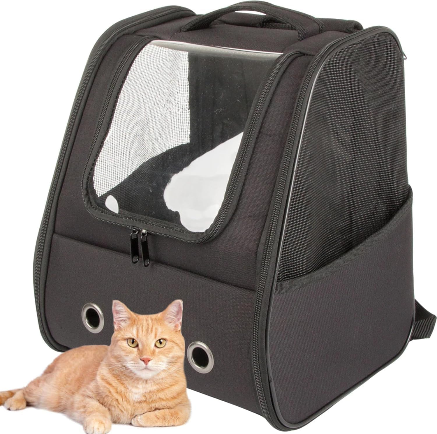 PARENCE. - Cargo Backpack for Cats and Small Dogs - Ventilated & Foldable with Transparent Window - Adjustable Straps, Removable Liner, Ventilated Nets - up to 10Kg image number 3