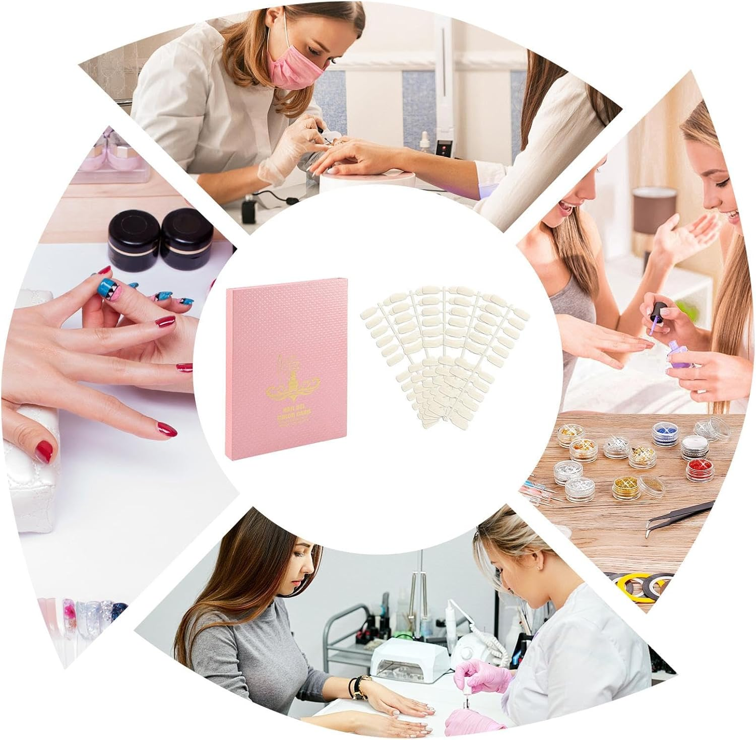 Portable S Swatches Book with 216 Slots for Gel or Polish Samples, Professional Display for Styling Stations, Manicure Practice, and Salon Color Storage, 11.42X8.46 Inches image number 6