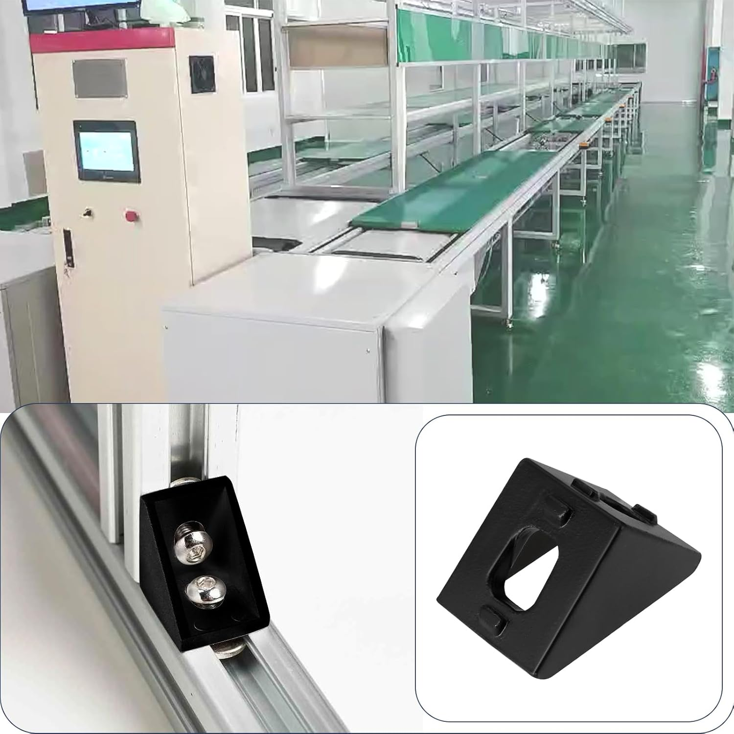 LT Easiyl 25Pcs Extruded Aluminum Profile Black Aluminum Profile Corner Right Angle Connectors for Large Enclosure Heavy Duty Frame Workbench Connection 20X20X17Mm image number 5