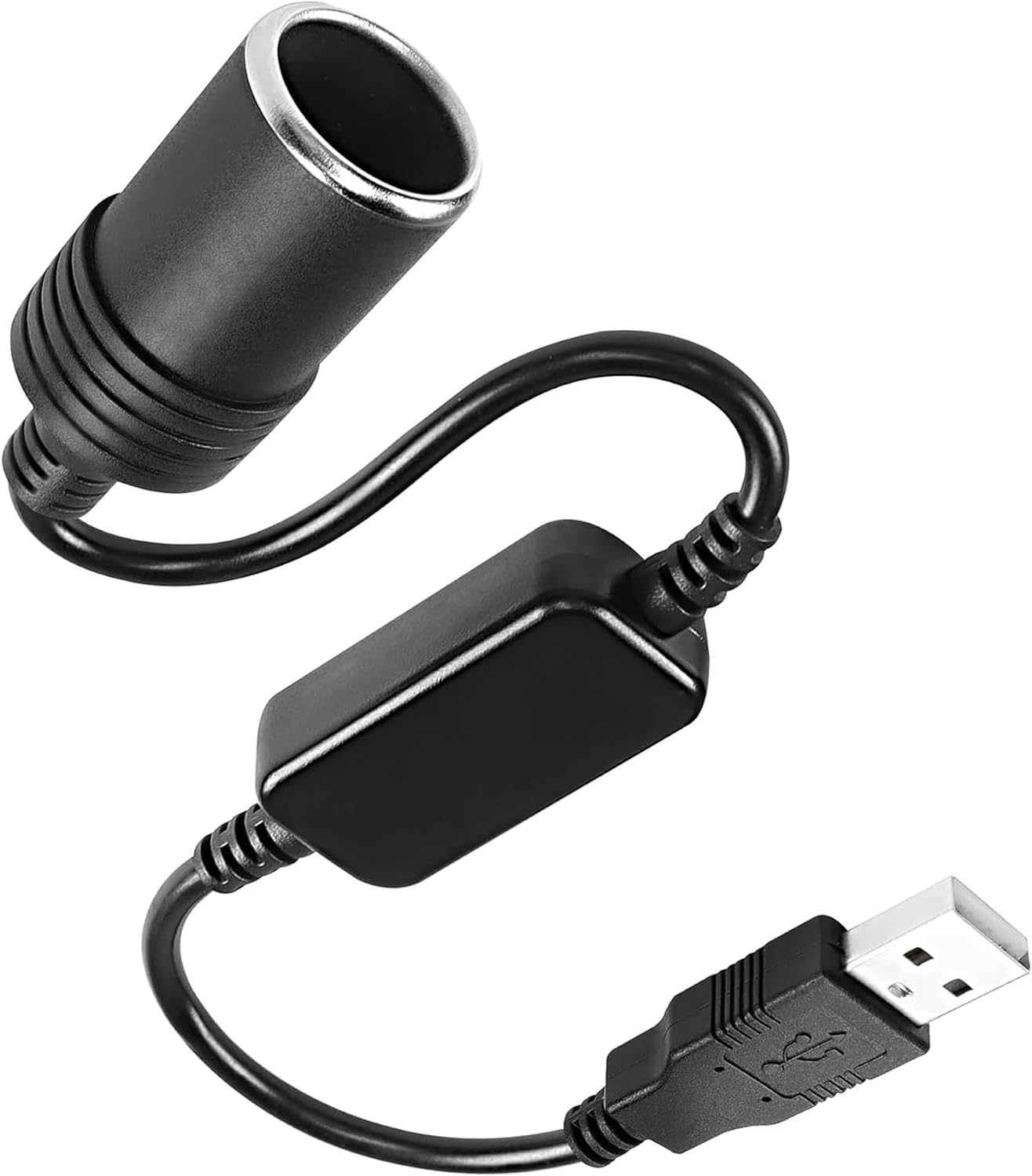 Tunghey USB to Cigarette Lighter Socket, USB a Male to 12V Car Cigarette Lighter Socket Female Power Converter Cable (35CM) - 3M image number 3
