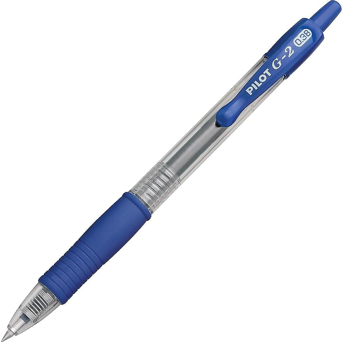 Pilot G2 Retractable Ultra Fine Point Premium Gel Ink Roller Ball Pens Dozen Box, Blue Ink image number 7