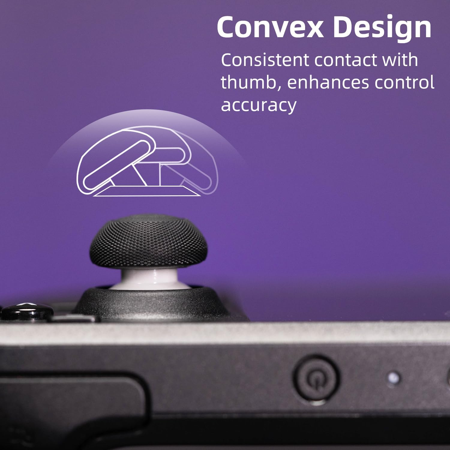 Skull & Co. Convex Thumb Grips Set: Skin, CQC Joystick Cap Analog Stick Cap for Steam Deck and ROG Ally - Neon Yellow, 2 Pairs (4Pcs)