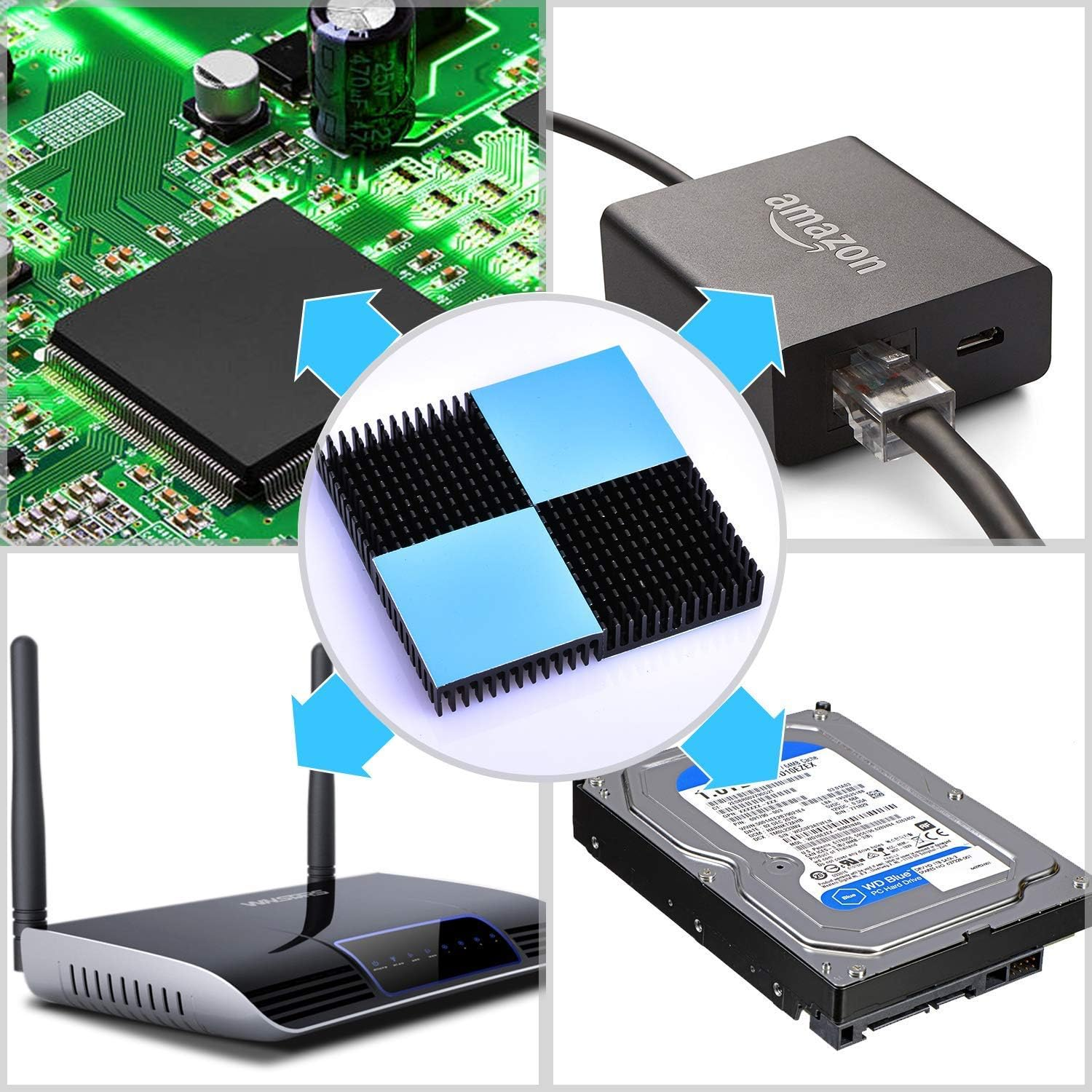 Easycargo 10Pcs 40Mm Heatsink Kit 40X40X11Mm + 3M 8810 Thermal Conductive Adhesive Tape, Cooler Heat Sink for Cooling 3D Printers, TEC1-12706 Thermoelectric Peltier Cooler 40Mmx40Mmx11Mm image number 4