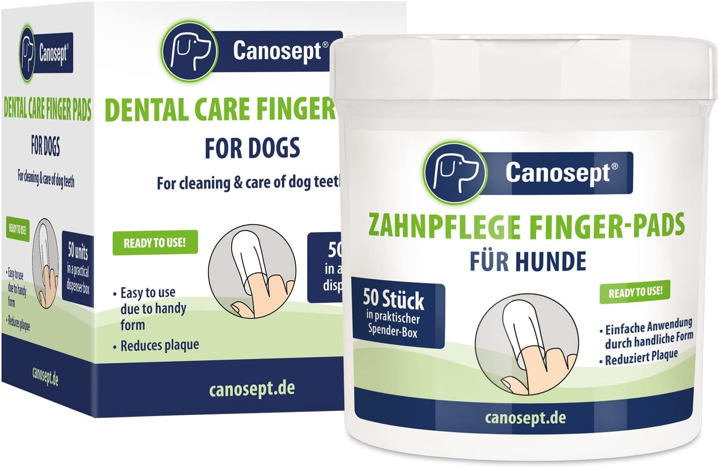 Canosept Dog Dental Care Kit (3 Pieces) - Dog Toothbrush and Toothpaste - Finger Brush - Teeth Cleaning Kit - Plaque Remover - Breath Freshener image number 2