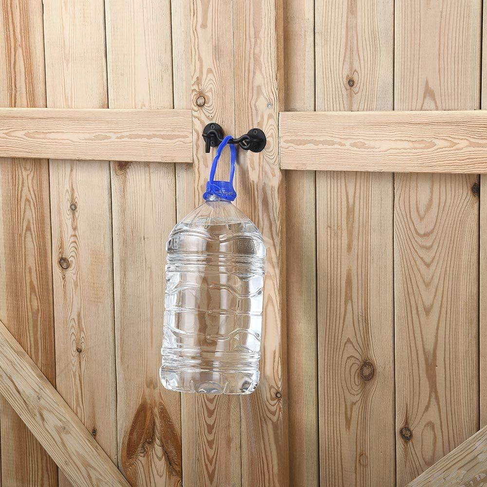 FACAICAI 4" Black Privacy Hook and Eye Latch Easy Lock for Barn Door (2 Black)