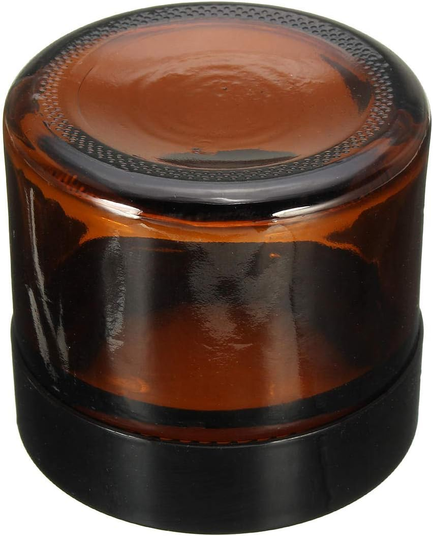 Sgerste Brown Amber Glass Jar round Empty Black Lid Cream Balm Jar Storage Container 60Ml image number 2