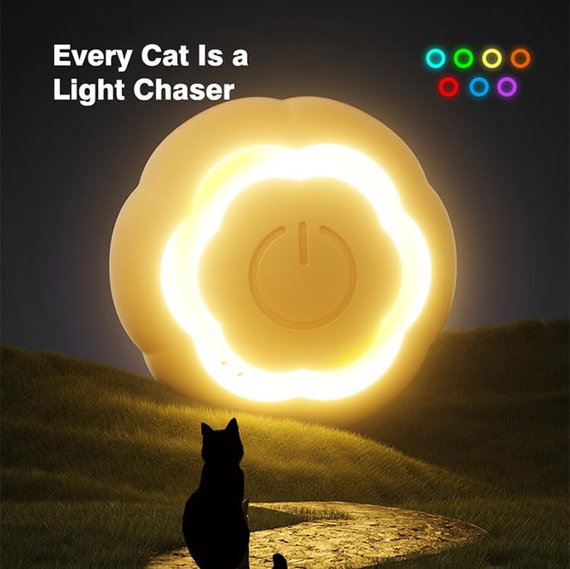 Interactive Cat Ball Toy - USB Rechargeable, Intelligent Automatic Moving Rolling Ball for Cats, Quiet Indoor Pet Toy with LED Lights, Puzzle Fun Pet Toy (Yellow) image number 3