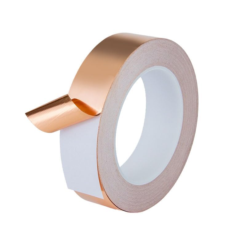 1 PCS 10Mm*20M Copper Foil Tape with Conductive Adhesive, Copper Tape for EMI Shielding, Electrical Repair, Paper Circuits, Guitar Muffling image number 2