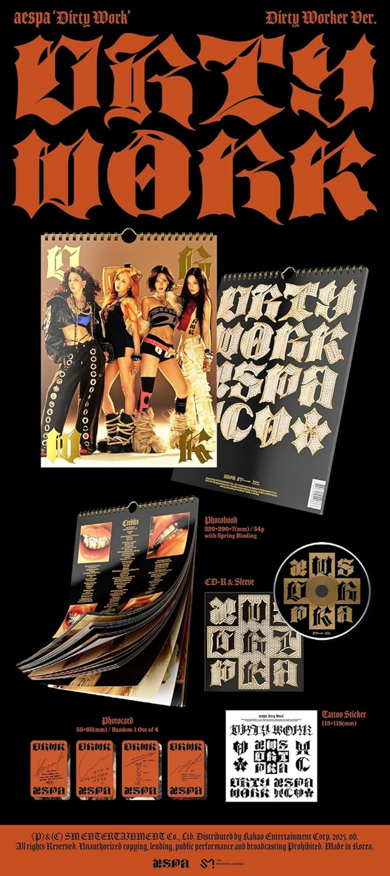 Aespa Dirty Work 1St Single Album with Tracking Sealed (Dirty Worker Version) image number 2