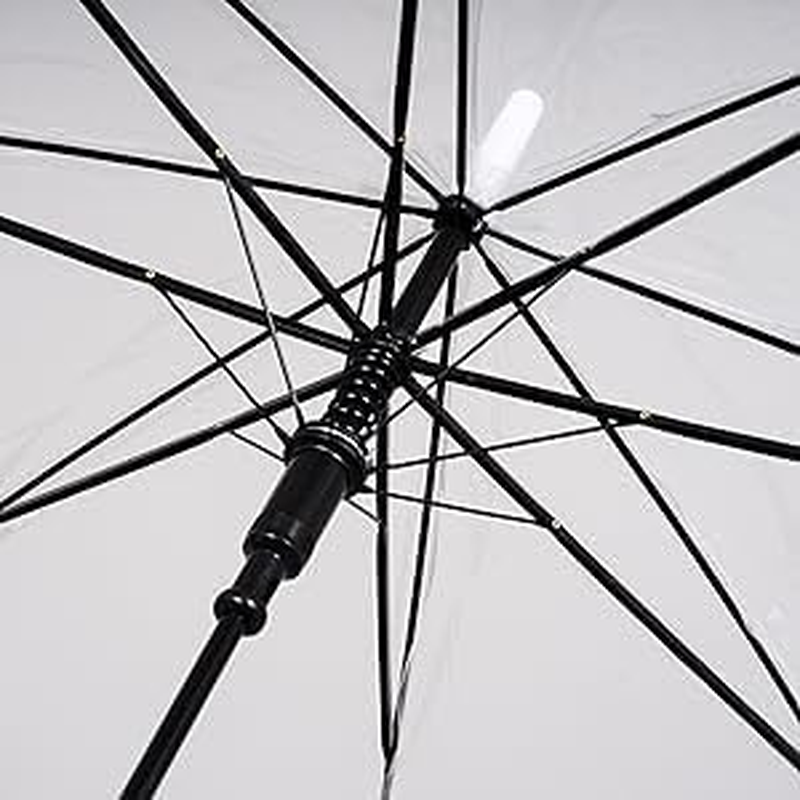 10 Pcs Clear Wedding Umbrellas 37'' Bulk Auto Open Stick Umbrellas Dome See Through/Transparent Umbrella for Wedding,With White J Hook Handle for Bride Bridesmaid/Groomsman Party Photo Rain Ceremony