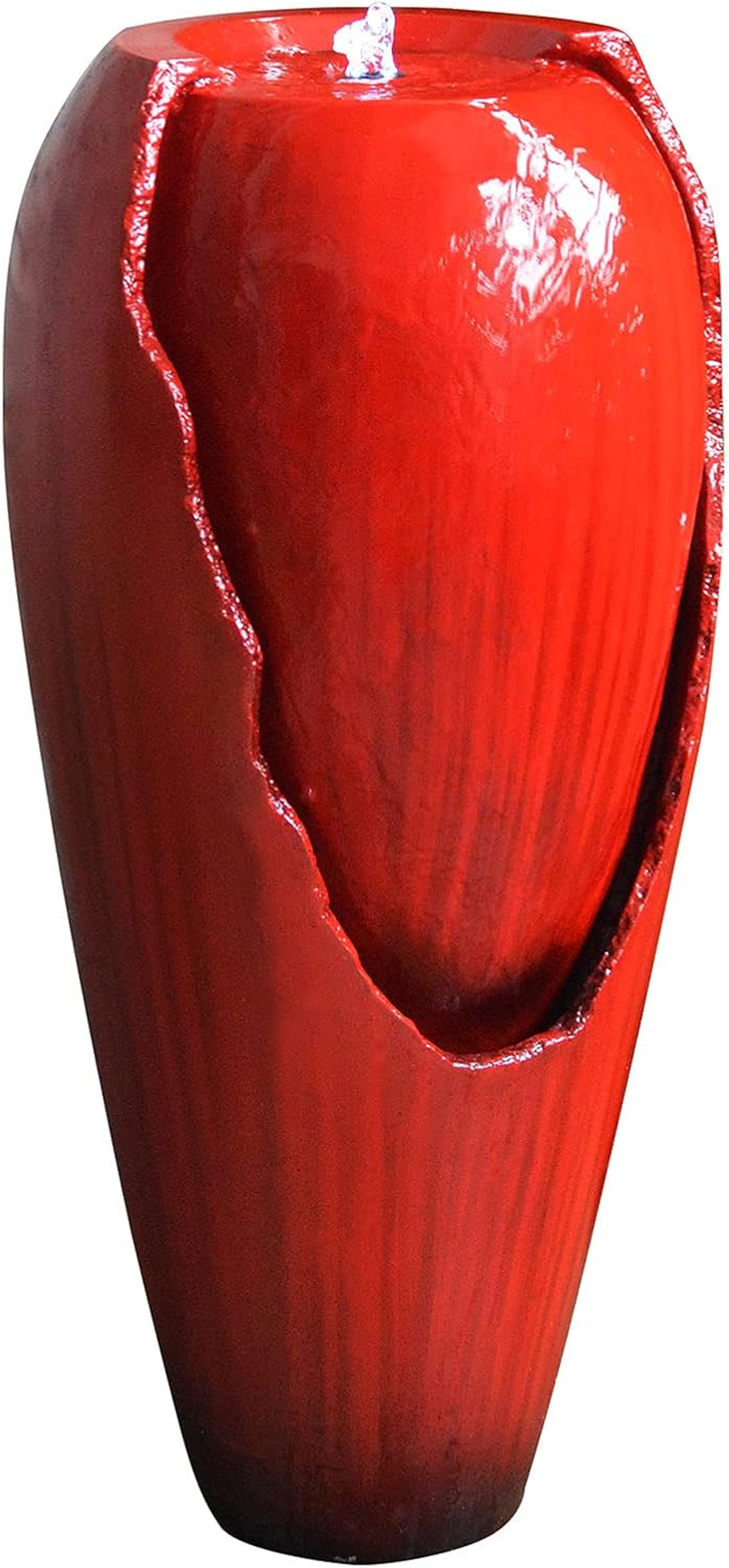 82Cm Broken Jar Water Feature Fountain with LED Light Red image number 1