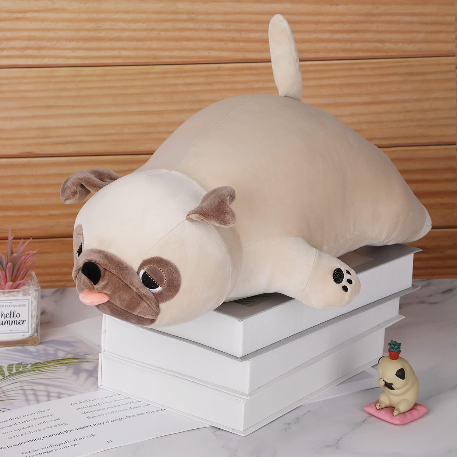 Bulldog Plush Toy, 20" Stuffed Animal Throw Plushie Pillow Doll, Soft Fluffy Puppy Dog Hugging Cushion - Present for Every Age & Occasion image number 6