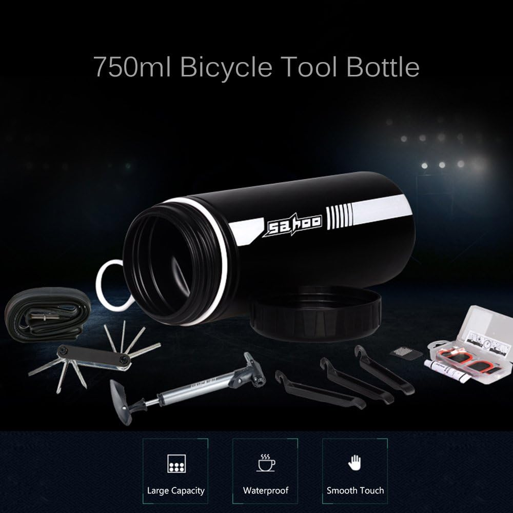 HUIOP Tool Storage Bottle, 750Ml Bottle Storage Pod Cycling Bicycle Bike Tool Storage Bottle Case Holder Container - Tool Set image number 2