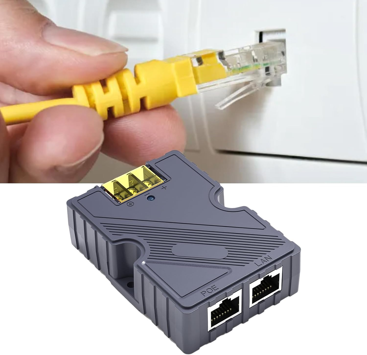 POE Injector 48-57V, Flexible ABS 150W POE Injector 10 100 1000MB/S Effective Power Supply Fixed Transmission 4 Pair of Gigabit Ethernet with LAN for Satellite image number 1