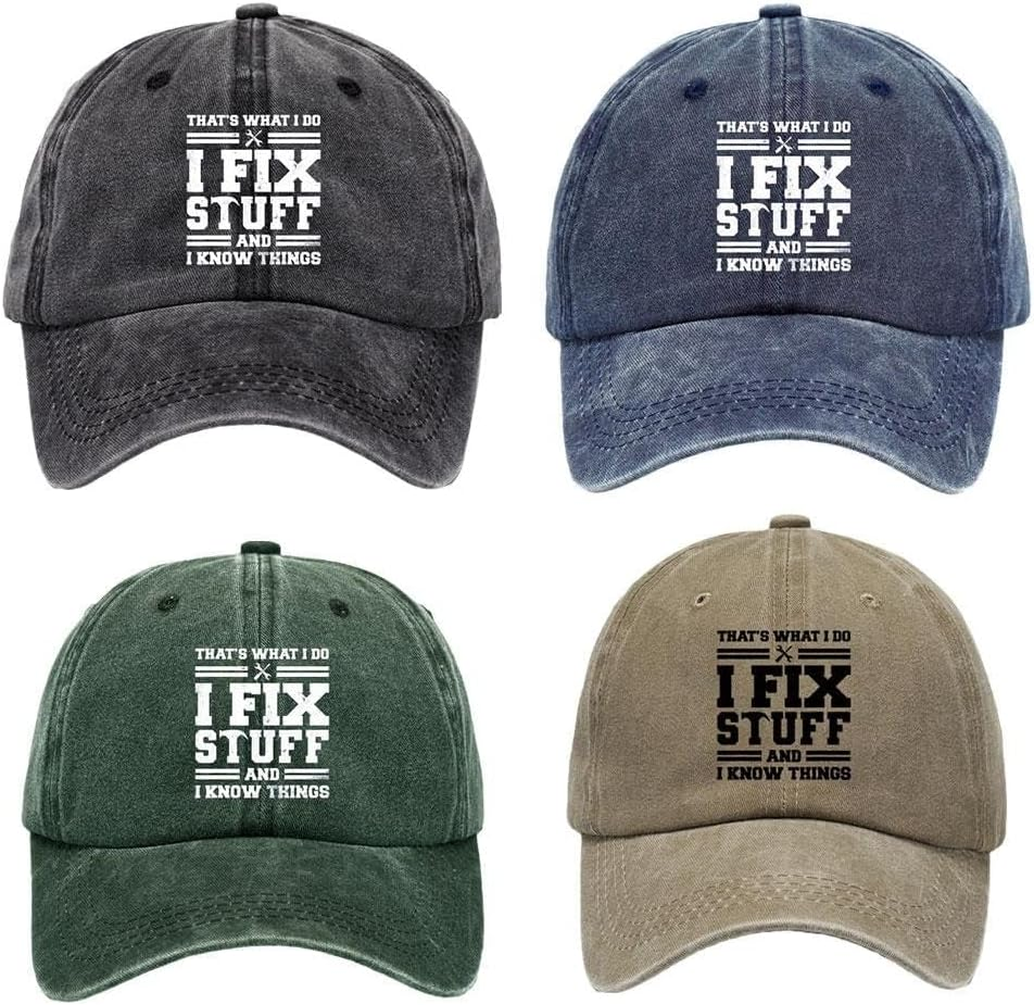 Oimzzr That'S Whats I Do I F Stuff and I Know Things Baseball Caps for Men Adjustable Strapback S Green 1 image number 6
