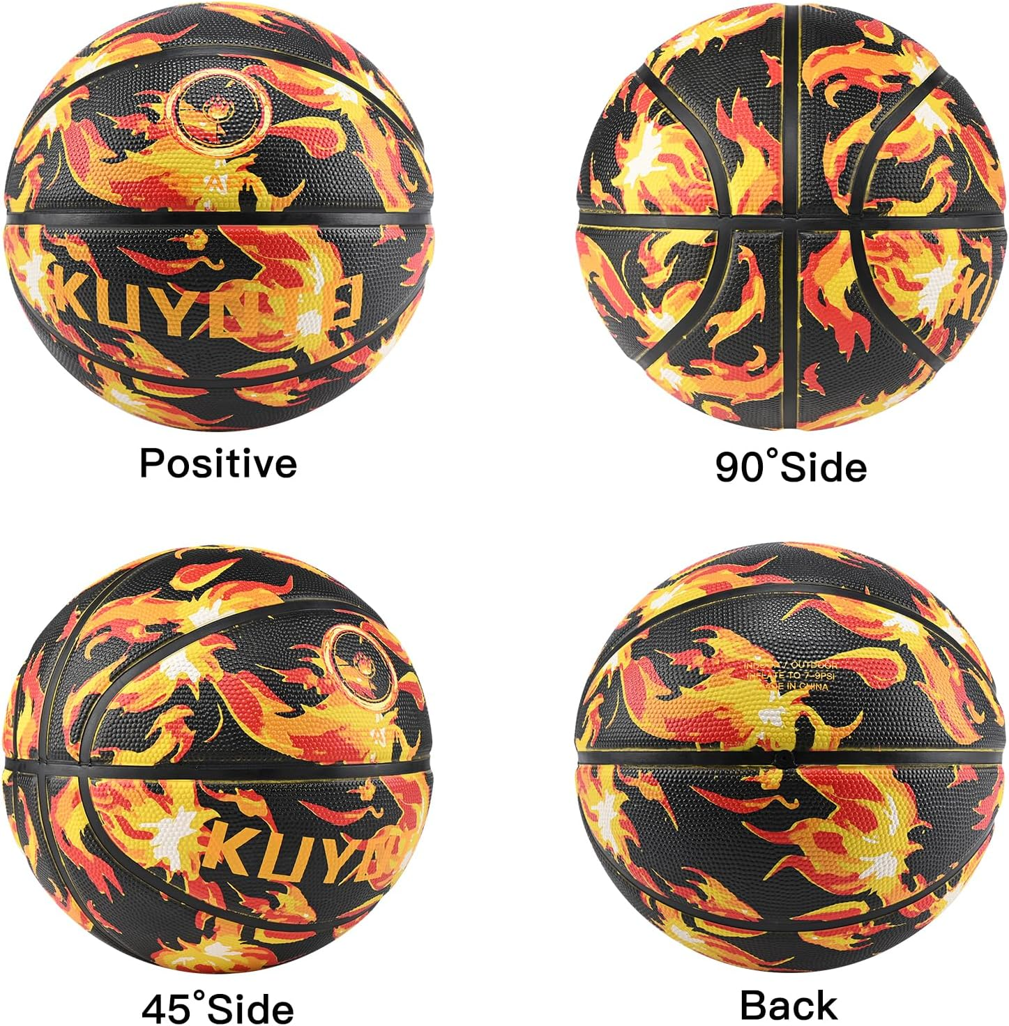 KUYOTQ Kids Youth Size 5 (27.5") Premium Rubber or Composite Leather Basketball - Indoor Outdoor for Boys Teen Game Ball Gift image number 2