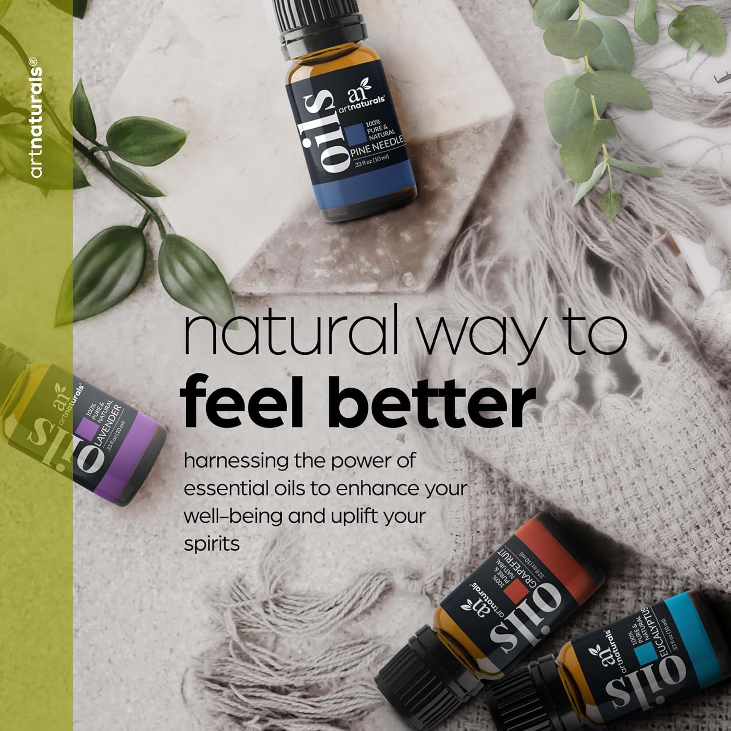 Artnaturals Aromatherapy Essential Oil Set - (16 X 10Ml Bottles) - 100% Pure of the Highest Therapeutic Grade Quality - Premium Gift Set &ndash; Lavender, Peppermint, Tea Tree, Eucalyptus image number 5