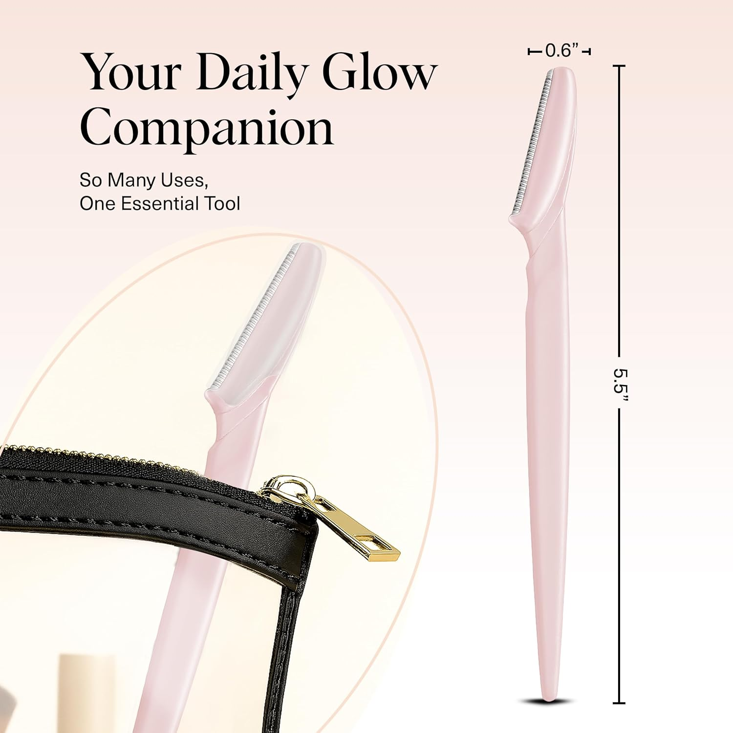 Kitsch Dermaplaning Tool - 12 Pieces Razor Face Razor for Women, Eyebrow Razor, Facial Hair Removal for Women, Dermaplane Razor for Face, Blush - Blush image number 4