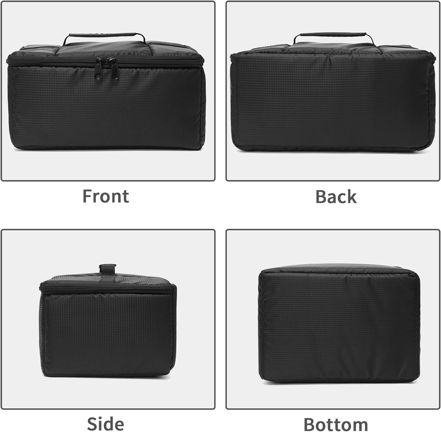 Lizbin Camera Insert Bag Camera Case, Water Resistant Camera Bag Insert Portable Inner Bag, Shockproof DSLR SLR Camera Padded Storage Bag, Camera Case Insert, Inner Case Bag Camera Bag (Black) image number 6