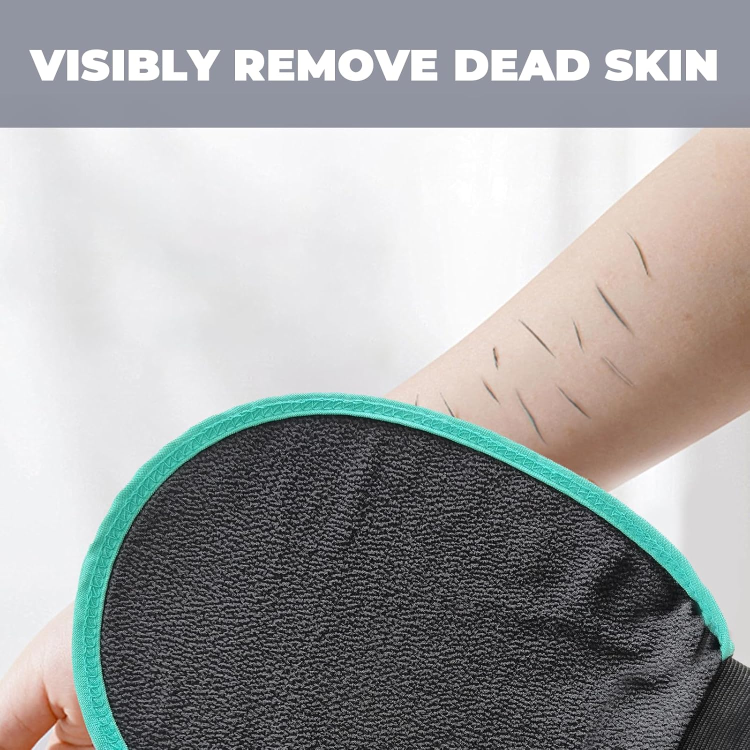 Exfoliating Gloves (2-Pack), Removes Dead Skin, Deeply Cleanses Pores, Promotes Blood Circulation, Improves Skin Tone, and Smooths Skin. Suitable for Showering and Bathing, Unisex. image number 3