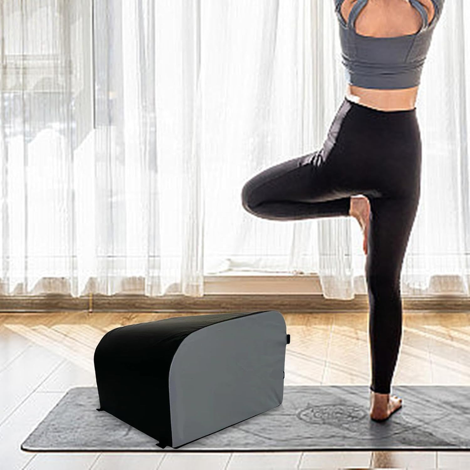 Generic Hip Thrust Machine Bench Platform, Glute Bridge Exercise Booty Workout Box for Jumping Full Body Workout Women Men Fitness - Black image number 3